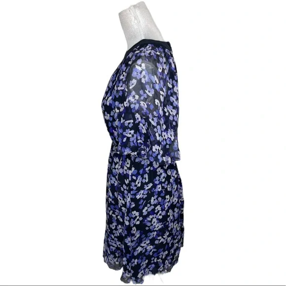 Kate Spade New York Hydrangea Floral Print Silk Chiffon Small Fit & Flare - Picture 5 of 7